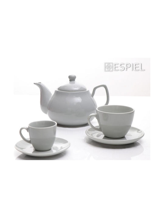 Espiel Essentials Tasse Cappuccino aus Porzellan Light Grey 220ml