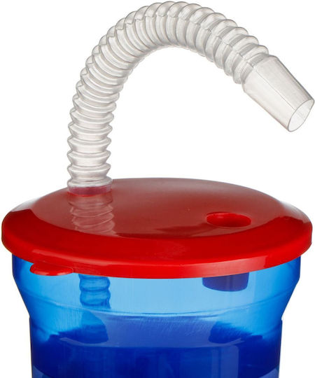 Kleinkinderbecher mit Griff und Strohhalm Mickey aus Plastik Blau 400ml