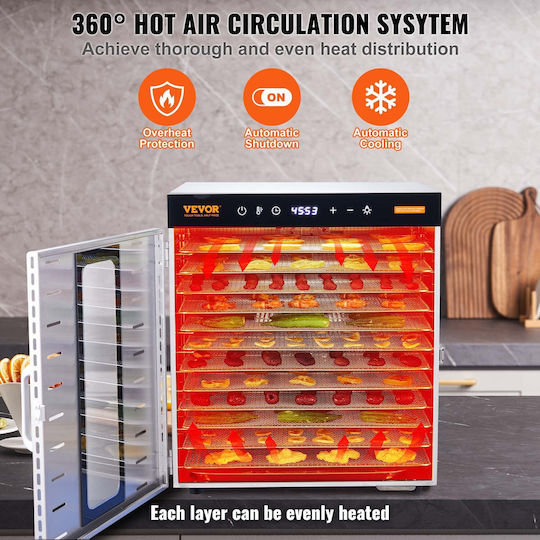 Vevor Commercial Food Dryer & Dehydrator 10-Tray 1000W