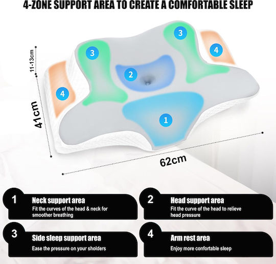 Linomag Μαξιλάρι με Memory Foam 62x41cm σε Μπεζ χρώμα