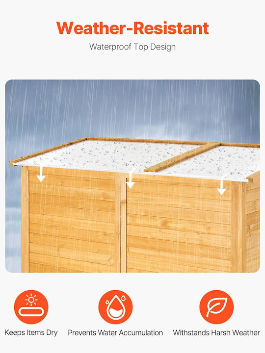 Vevor Outdoor Holzlagerhaus Wasserdichter Gartengeräte-Schuppen 55x67,5 Zoll
