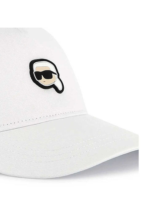 Karl Lagerfeld Kinderhut Jockey Stoff Weiß