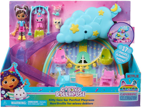 Spin Master Gabby's Dollhouse Kitty Care Ear Purrfect Playroom Kitty Care Playset for Ages 3+ (Miscellaneous Designs)