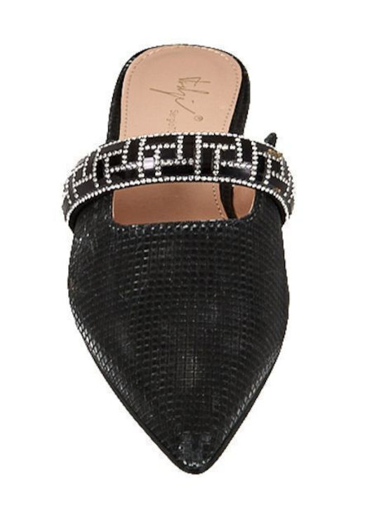 Flat Mules in Black Color