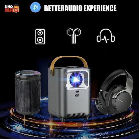 Linomag Мини Проектор DLP HD с Wi-Fi и вградени високоговорители Сив