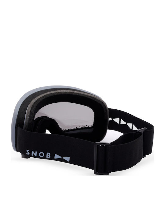 Snob Milano Μάσκα Σκι & Snowboard Ενηλίκων Γκρι με Φακό Καθρέπτη σε Γκρι Χρώμα