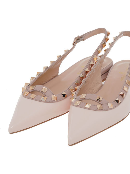 Leather Slingback Ballerinas White