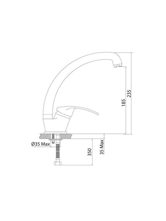 Interflex Αναμεικτική Μπαταρία Νιπτήρα Ψηλή Μπρονζέ