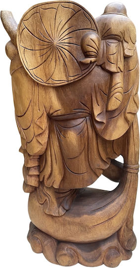 AristonLab Dekorativer Buddha aus Holz 81x43cm 1Stück