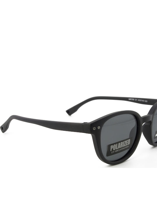 Marasil Oval Baby Sunglasses with Polarized Lenses Black for 1-4 Years