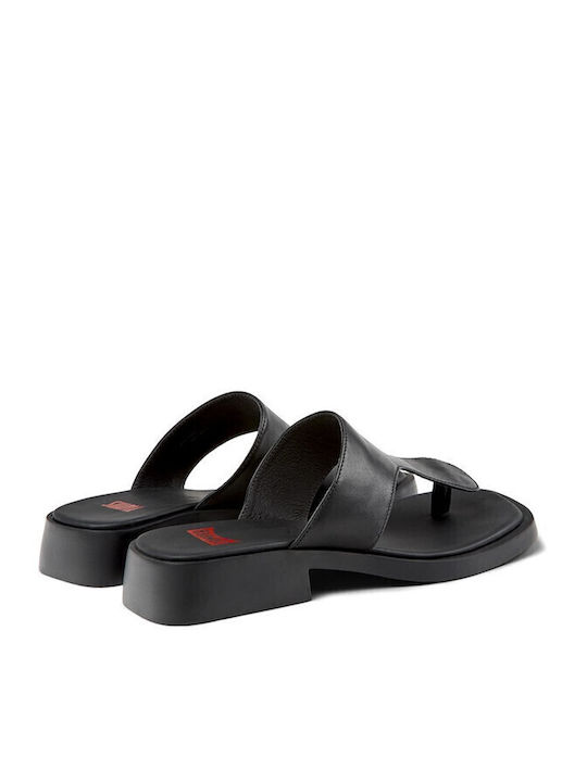 Twins Leather Women's Flat Sandals in Black Color