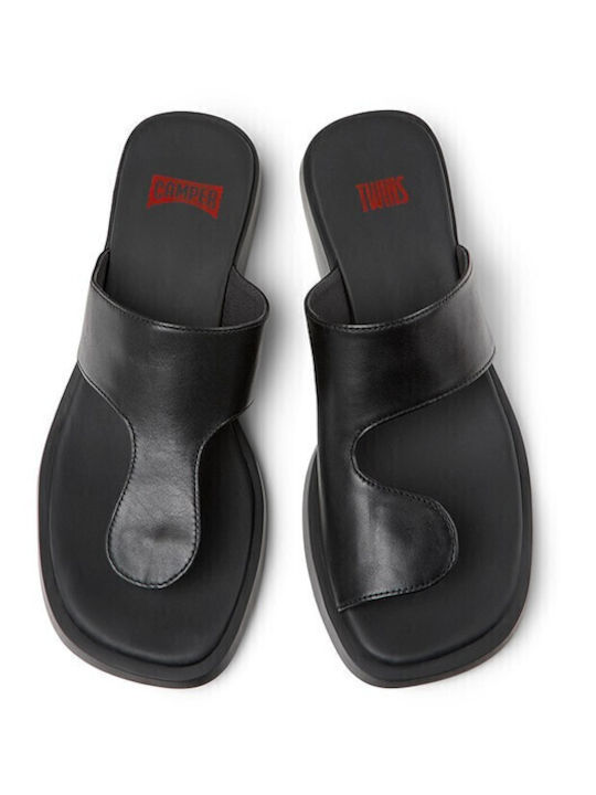 Twins Leather Women's Flat Sandals in Black Color