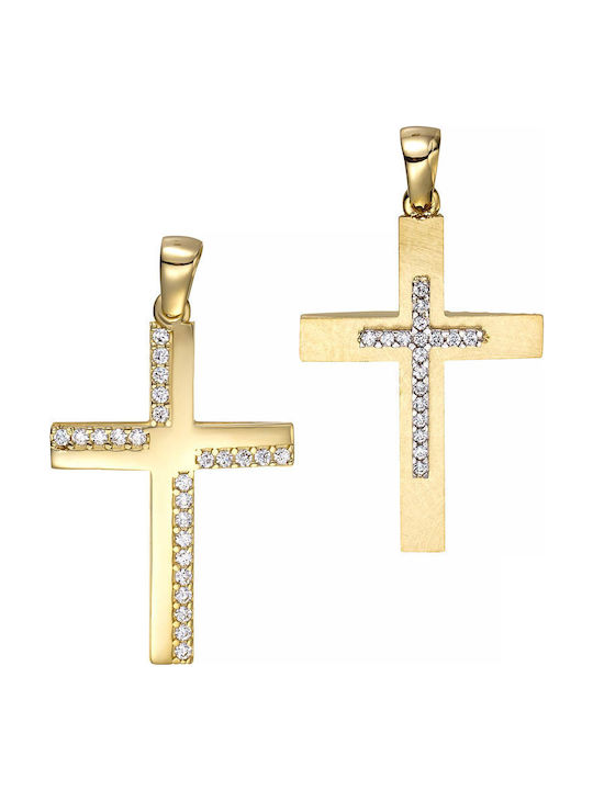 Papoulidis Jewellery Χρυσός Σταυρός 14Κ Διπλής Όψης Papoulidis Jewellery Χρυσός Σταυρός 14Κ Διπλής Όψης