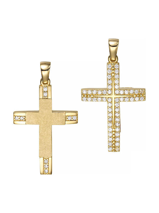 Papoulidis Jewellery Χρυσός Σταυρός 14Κ Διπλής Όψης Papoulidis Jewellery Χρυσός Σταυρός 14Κ Διπλής Όψης