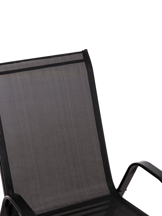 Outdoor Metal Chair Leon Black 4 Pieces 55x70x91cm