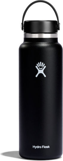 Hydro Flask Sticlă Termosuri Si Cani Termos Gura Largă Oțel Inoxidabil Fără BPA 1.2lt Neagră