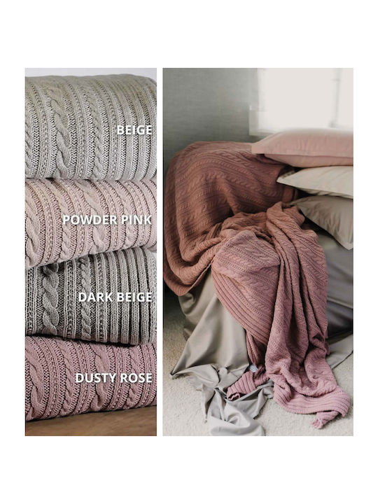 Down Town Home Aline Κουβέρτα Πλεκτή Υπέρδιπλη 220x240εκ. Beige