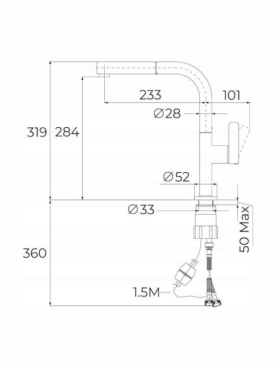 Teka Oval 938 Küchenarmatur Zähler Schwarz