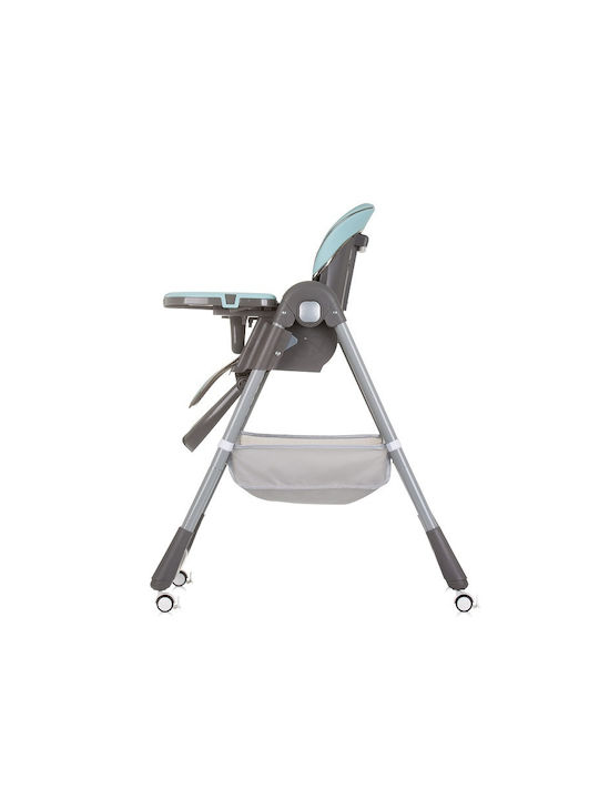 Chipolino First Spoon Foldable Highchair with Metal Frame & Leatherette Seat Teal