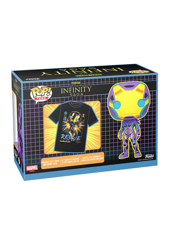 Funko Pop! Tees Boxing: Marvel - Marvel - Rescue (Black Light) with T-Shirt (S) (Blacklight) (S)
