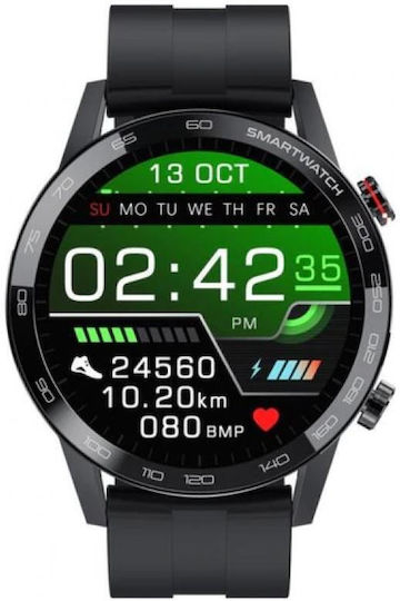 Kingwear L16 46mm Smartwatch with Heart Rate Monitor (Black)
