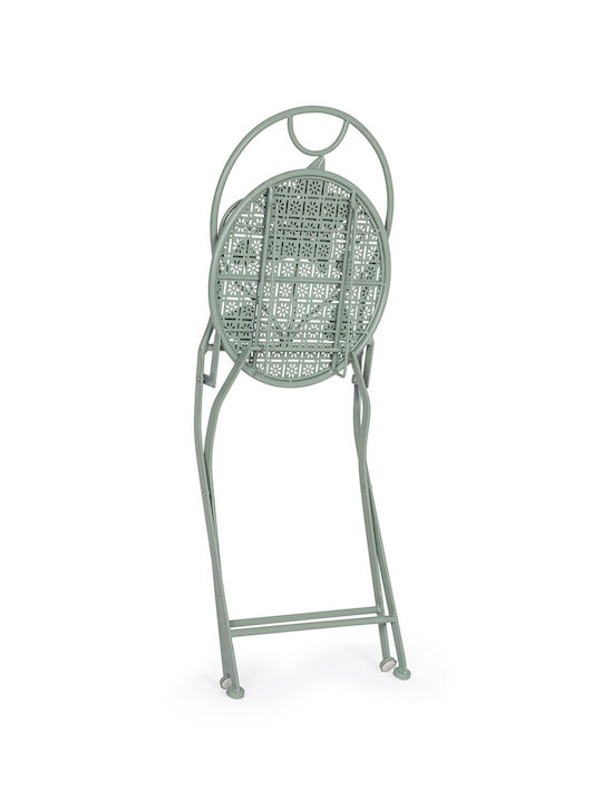 Scaun de exterior Metalic Harriet Verde 2buc 40x40x94cm
