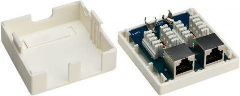 Goobay Double External Network Socket RJ45 Cat6 in White Color 77635