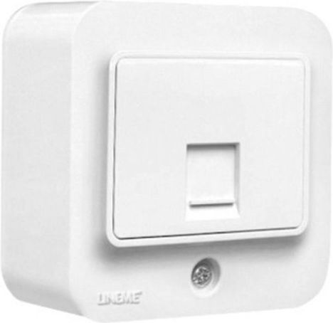 Lineme Μονή Εξωτερική Πρίζα Δικτύου RJ45 σε Λευκό Χρώμα 50-00318-1