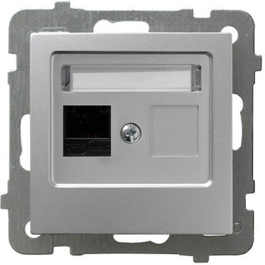 Ospel Single Network Socket RJ45 Without Frame in Gray Color GPK-1G K M 18