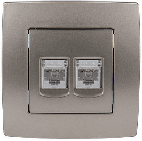 Elmark City Double Network Socket RJ45/RJ11 Cat5 White 190731