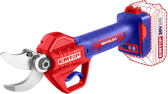 Emtop Pruning Shears Battery 20V Solo with Maximum Cutting Diameter 30mm