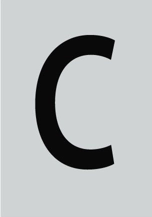 Ergo "C" Placă cu Literă în Negru Culoare 3cm 572410.0011