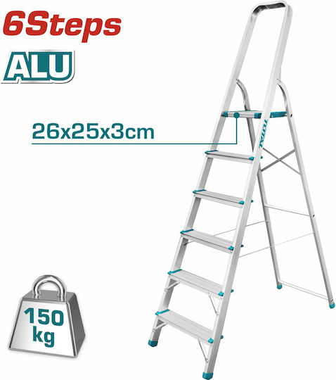 Total Scară de aluminiu Scară Aluminiu cu 5+1 Trepte 260buc
