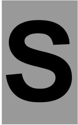 Ergo "S" Sign with Text in Black Color Aluminum 4cm 572410.0081