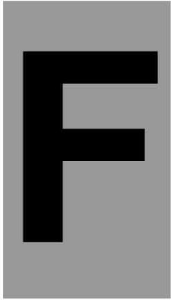 Ergo "F" Πινακίδα με Γράμμα F σε Μαύρο Χρώμα 4cm 572410.0068