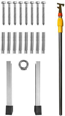 Attic Ladder 12 Steps Aluminum Wood Max 160 Kg Hydraulic Damping Arm