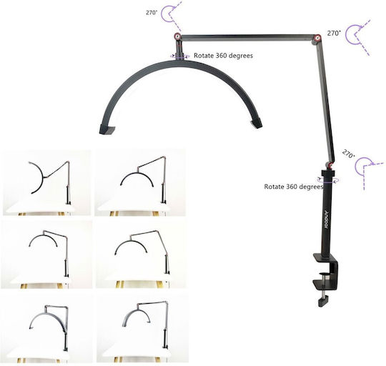 Aesthetic Center Lighting Half Moon Clamp Support Light Fixture