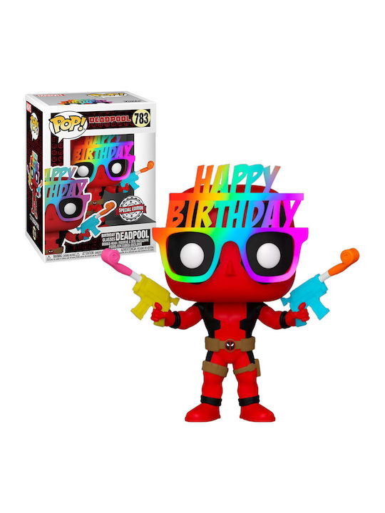 Funko Поп! Marvel: Deadpool - Deadpool със стъкла за рожден ден 783 Люлееща се глава Специално издание