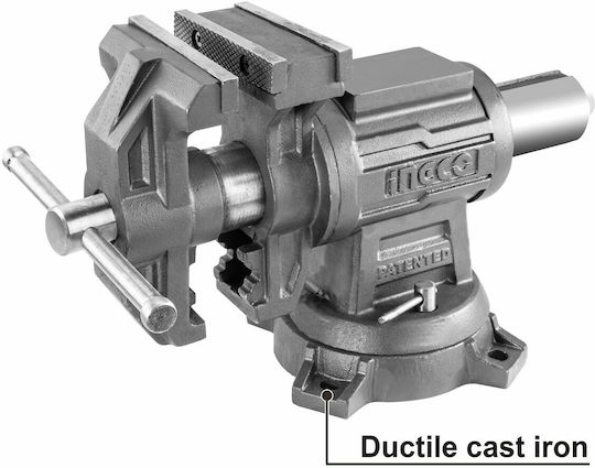 Ingco Rotating Bench Vise Made of Steel with Maximum Opening 127mm