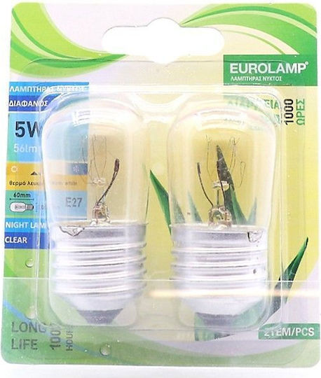 Eurolamp Night Light Bulb 5W for Socket E27 2pcs