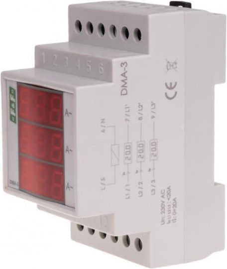 F&F Digital Strommessgerät Elektrische Messgeräte Schiene Dreiphasig DMA-3