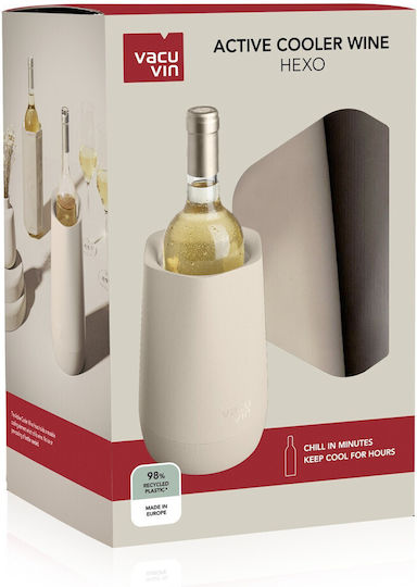 Vacu Vin Hexo Wine Cooler Beige with Dimensions 13.6x21.3x13.6cm