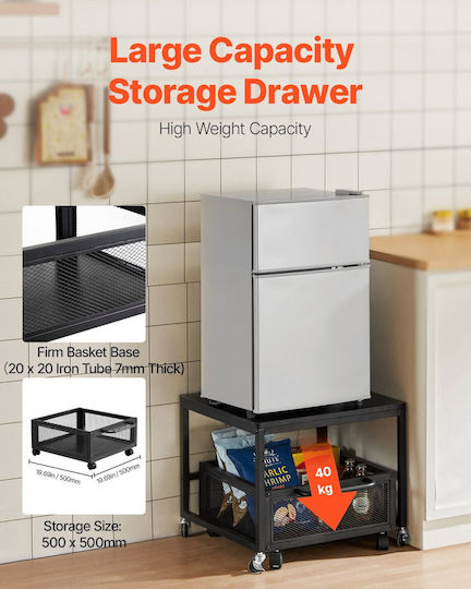 Vevor DTCKMNBXZJ1C30NWZV0 Basis Für Küche/Kühlschrank aus Metall mit Rädern und Schublade 1Stück