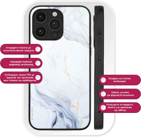 Калъф Sonique Marble Series за Motorola Moto G85 5G Бял 02
