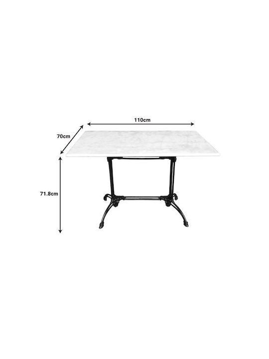 Tisch Stabil Zosal White-black Shade 110x70x71.8cm