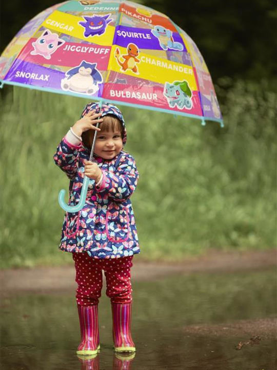 Pokemon Kids Curved Handle Umbrella with Diameter 48cm Multicolour