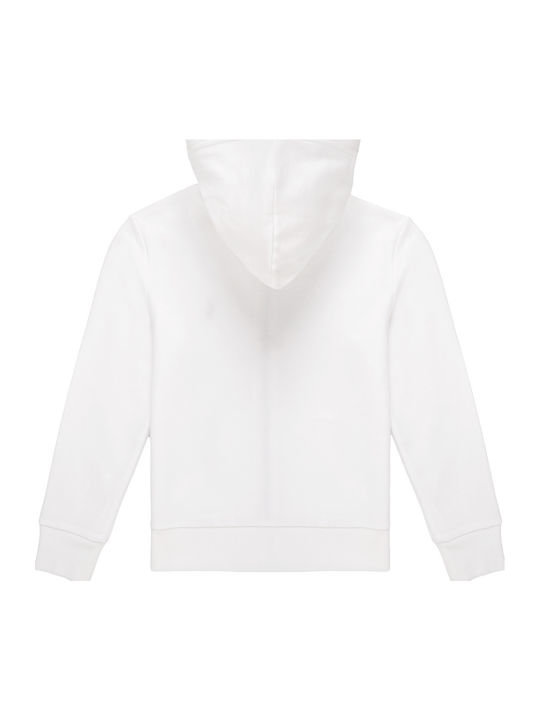 Kinder-Sweatshirt Strickjacke mit Kapuze Weiß