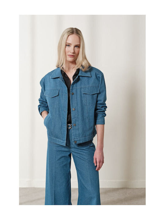 Asher Women's Fabric Trousers Denim