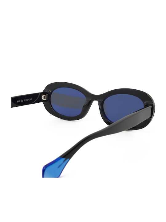 Urban Owl Women's Sunglasses with Black Plastic Frame and Black Lens MAJE-C1