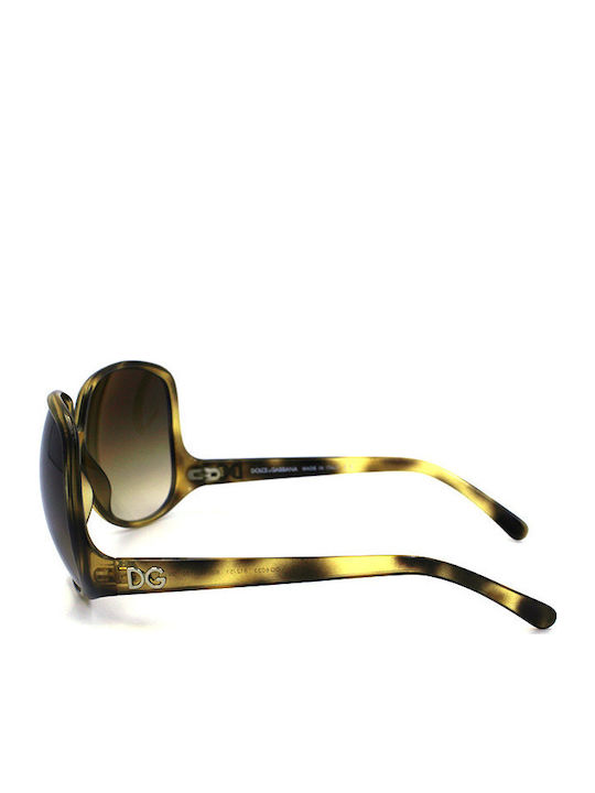 Dolce & Gabbana Women's Sunglasses with Brown Tartaruga Plastic Frame and Brown Gradient Lens DG6033 51251